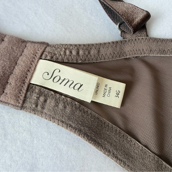 BUNDLE - Soma Sensuous Lace Unlined Underwire Bras Cream Coral Mocha 34G - Picture 11 of 11